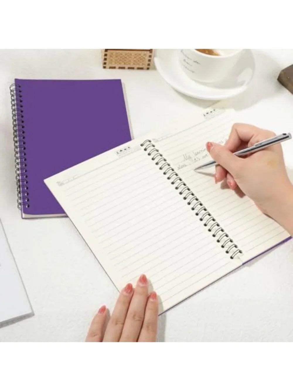 22 Pack A5 Spiral Notebooks - Kraft Cover, Back to School Journals, 50 Sheets